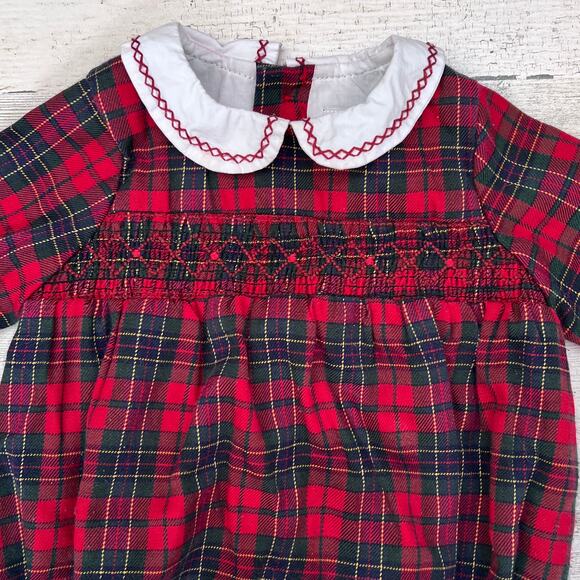 Edgehill Collection x Darby Fallon Plaid Bubble Romper Baby 9M Holiday Christmas - Picture 3 of 9
